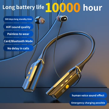10000mAh 10000Hours Predvajanje Brezžične Bluetooth Slušalke z Magnetnim Šport Teče Slušalke Neckband Šport Čepkov za Zmanjšanje Hrupa