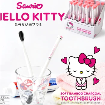 24pcs/set Sanrio Hello Kitty Kuromi Cinnamoroll Mehko zobno Ščetko Obleko Šola Sezona Anime Kawaii Srčkan Ustvarjalne Otroke Darila