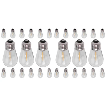 30 Pack 3V LED S14 Zamenjava Žarnice Odporna na Prostem Sončne Niz Žarnice Toplo Bela