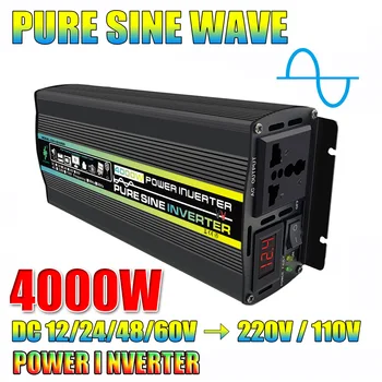 3000W/4000W Pure Sine Wave Inverter Avto Power Inverter Sončne Inverter DC 12V/24/48V/60V na AC 220V Gospodinjski Inverter