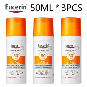 3PCS za zaščito pred soncem EUCERIN Sun Protection Olje Nadzor Obraza 50 ml Občutljivo Kožo UV Zaščito SPF50+ pred soncem Sonce Gel Krema