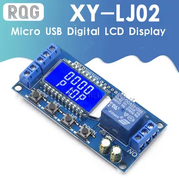 6-30V Micro USB Digitalni LCD Zaslon Časovni Zamik Rele Modul za Nadzor Časovnik za Preklop Sproži Cikel Modul XY-LJ02
