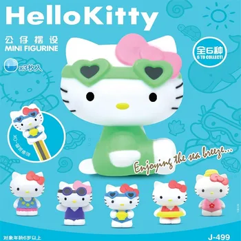 6set/kos Hello Kitty Gashapon Igrače, Anime Znakov, Hello Kitty Akcijska Figura Model Kapsula Mini Lutka za Otroke Darilo