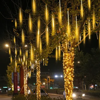 8 Cevi LED Meteor Tuš Luči Garland Božič Trak Svetlobe na Prostem Nepremočljiva Pravljice Vrt Niz Luči Ulica Dekoracijo