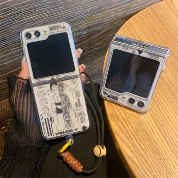 Anime Astroboy Enem Kosu Voščenka Shin Chan Češnjev Cvet Korejski Slog Za Samsung Galaxy Ž Flip 3 4 5 Mobilnega Telefona Primeru Igrača Darilo