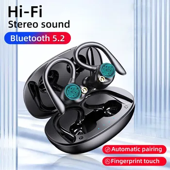 Brezžični Bluetooth5.2 Čepkov TWS Slušalke Hi-fi Stereo Slušalke v Uho Nepremočljiva Dvojni Mikrofon Slušalke za Športno Vožnjo
