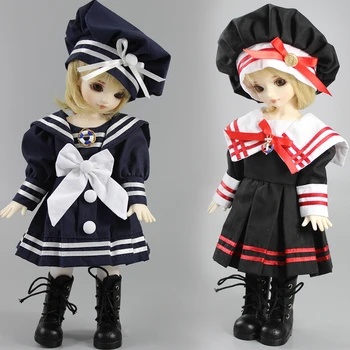 D04-B144 otrok, ročno izdelanih igrač 1/6 1/4 1/3 stric velika punca BJD Punčko oblačila rdeče barve mornar Mornarica bo ustrezala