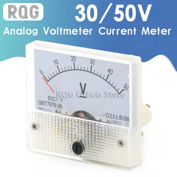 DC Analognih Voltmeter Tekoči Meter Plošča 5A 10A 30V 50V 85C1 Kazalec Merilnika Plošča Amp Voltov Napetosti Sedanji Digitalni Zaslon