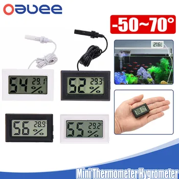 Digitalni Termometer, Higrometer Mini LCD Vlažnost Meter Hladilnik Termometer Tipalo Vlažnosti za -50~70 Hladilniki Akvarij Chillers