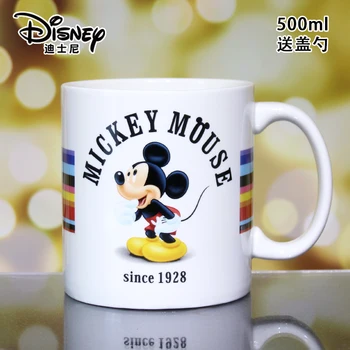 Disney Mickey in Minnie Vode Pokal Vrč visoke zmogljivosti Risanka Keramične Skodelice Doma Modni Par Pokal 500 ML Free Pokrov Žlico