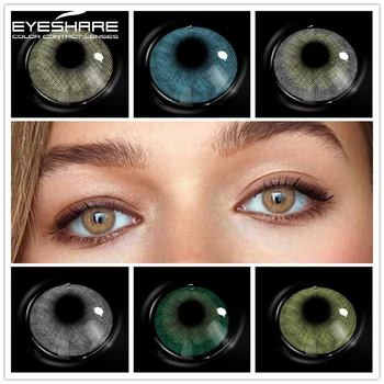EYESHARE Brail Dekle Naravne Barvne Kontaktne Leče Za Oči Kavo Green 1Pair Multicolor Objektiv Mehko Letni Učenci Lepoto Ličila