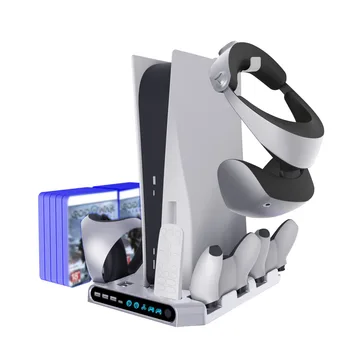 Hladilni Ventilator za PS VR2 Krmilniki za PS5 Krmilniki Polnjenje Stojalo z Disk za Shranjevanje Čelade Headset Imetnik VR Dodatki
