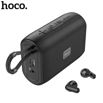 HOCO Bluetooth Zvočnik Prenosne Avdio Čepkov za Slušalke Podpira TF Kartice AUX FM Nepremočljiva 2v1 Šport na Prostem Bas Zvok Polje