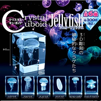 Japonska Gashapon Meduze 3D Kristalno Kocko Skale Fish Tank Akvarij Slika Srčkan Kawaii Kapsula Igrače Anime Dekor Darilo