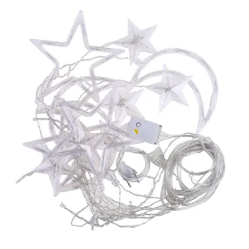 LED Niz Luči Pentagram Star Zavese Luči Pravljično Poroko, Rojstni dan, Božič, Razsvetljava Okrasni Svetlobe-EU Plug