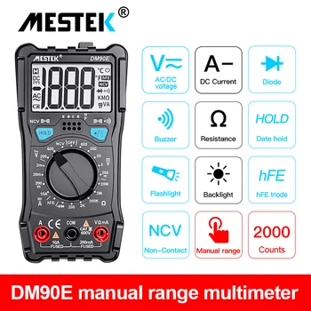 Mestek Digitalni Multimeter Auto Smart Obseg T-RMS DC AC Napetosti tok Kapacitivnost Ohm Diode multimetro Temperatura Multimeter