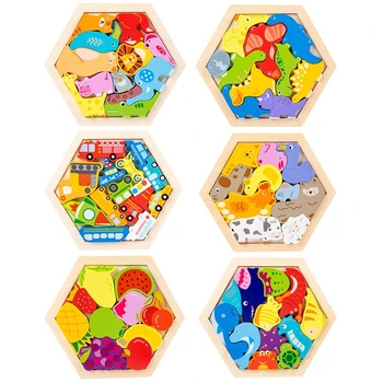 N80C Zlaganje 3D Puzzle Igrača Obliko, Barvo Ujemanje Bilance Blok Preschooler Božič Darilo