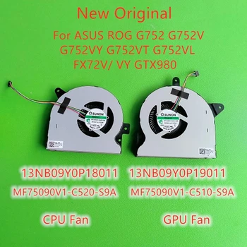 Novi Originalni Laptop CPU Hladilni Ventilator Za ASUS ROG G752 G752V G752VY G752VT /VL FX72V/VY GTX980 Fan 13NB09Y0P18011 13NB09Y0P19011
