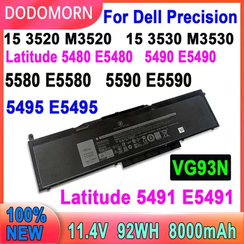 Novo VG93N Laptop Baterija Za DELL Precision 15 3520 3530 Za DELL Latitude 5591 5495 5590 5580 5480 5490 11.4 V 92WH