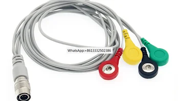 PI Holter Kabel 4 Svinec EKG Leadwire IEC DIN3.85 Snap