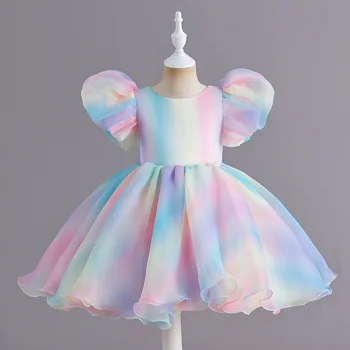 Princesa Obleko Dekle Elegantno Zabuhle Stranke Obleke Za Bujne Baby otroška Oblačila Barviti Večer Cvet Dekle Obleko Za Poroko