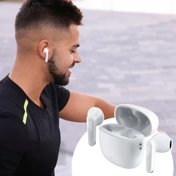 Solid-Barva Stereo In-Ear Brezžične Slušalke Ergonomska Oblika Športne Slušalke Za Športe Na Prostem