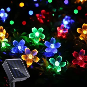 Sončne Niz Cvet Vrtne Luči na Prostem Sončne Luči Nepremočljiva 200 LED 8 Načini Poroko Vila Lučka Vrt Dekoracijo na Prostem