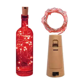 Steklenica za vino Luči S Pluto 6.5 ft Bakrene Žice Plute Luči Vodoodporni Baterijski pogon Pravljice Luči Mini Niz Luči Za DIY