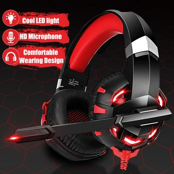 Super Bass PC Gamer Žične Slušalke z Noice Zmanjšanje Mic Led luči Gaming slušalke Za PS4 XBOX Stikalo za pametni telefon