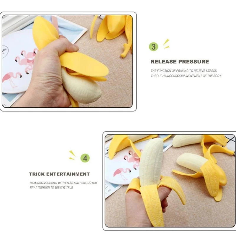 Banana Stisnite Igrača Peeling Banana Simulirani Hrane Banana Tlaka Igrača Antistress Igrača Anti Stres Pops Fidget Igrača Smešno Darilo - 2