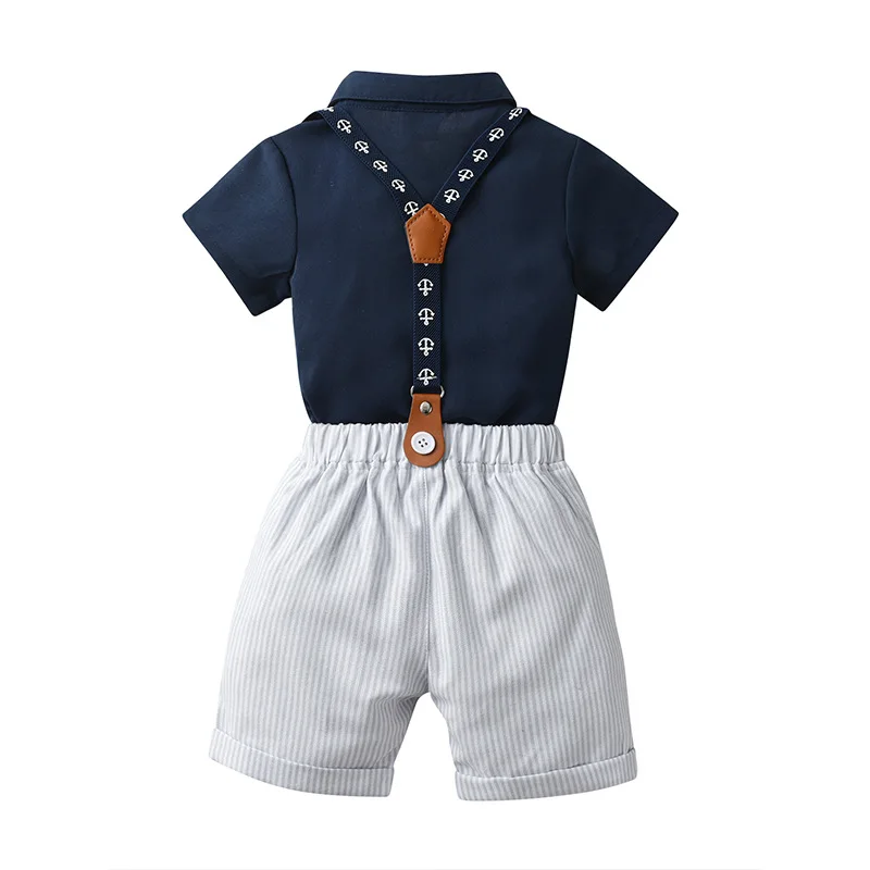 Britanski gentleman suspender hlače tri-delni otroški baby obleko Poletje kratek rokav fant, poletna obleka - 1