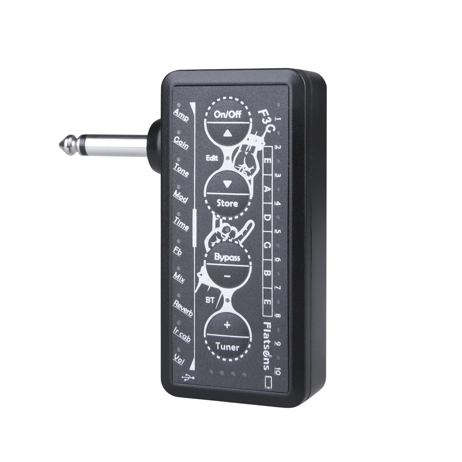 Mini Ojačevalec Zvočniki F3C kitara plug amp Električna Kitara Efekt Pedal za Slušalke Fazi Avdio Sprejemnik Zvočniki Combo Plug Amp - 3