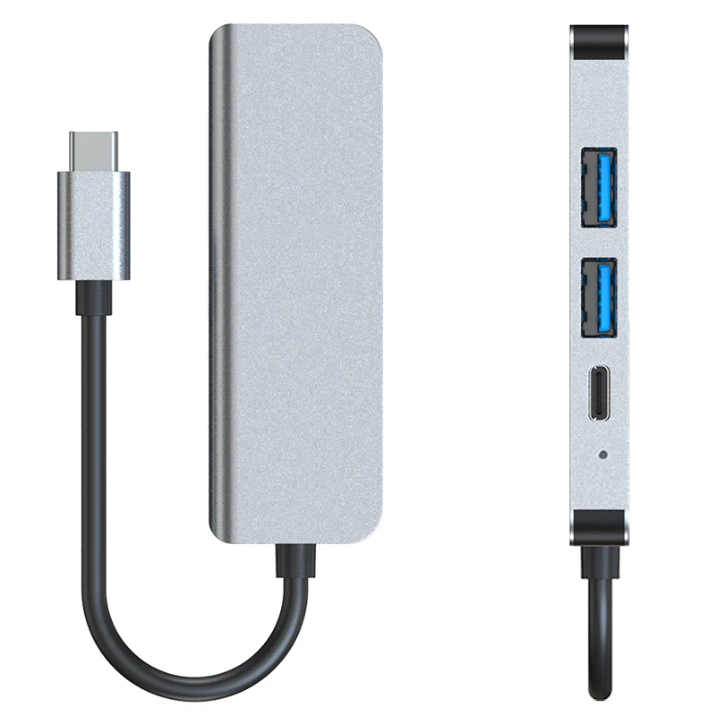 Multi-funkcijski 4 V 1 USB C Razširitvene Postaje Tip C Do 60 W PD 4K HDMI-USB 3.0 2.0 Adapter Središče Za MacBook Air Prenosnik - 4