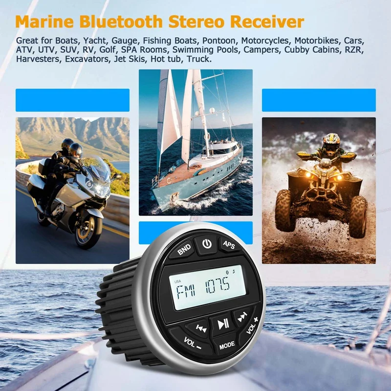 Nepremočljiva Bluetooth Morskih MP3 Predvajalnik Z MP3 Predvajalnik, AM, FM Radio, USB Za Pretakanje Glasbe - 1