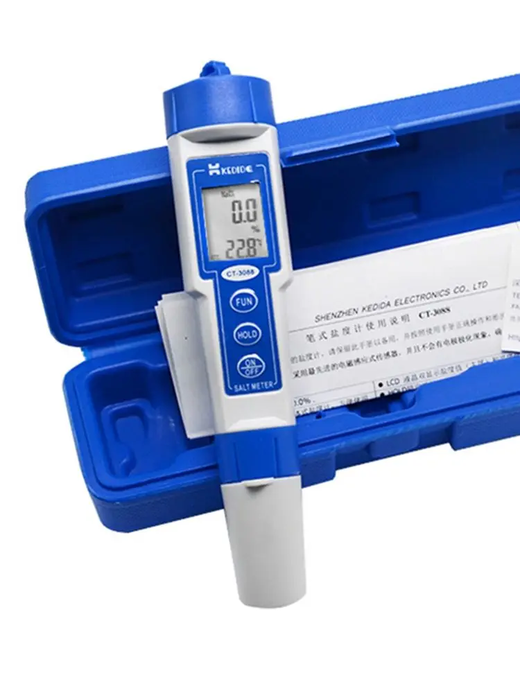 Pero Tip Digitalni Merilnik Slanosti Nepremočljiva LCD Salinometer 0.0%-10.0% Hrano Zaužite Soli Nadzor Voda Tekoči morsko vodo, Sol Tester - 1