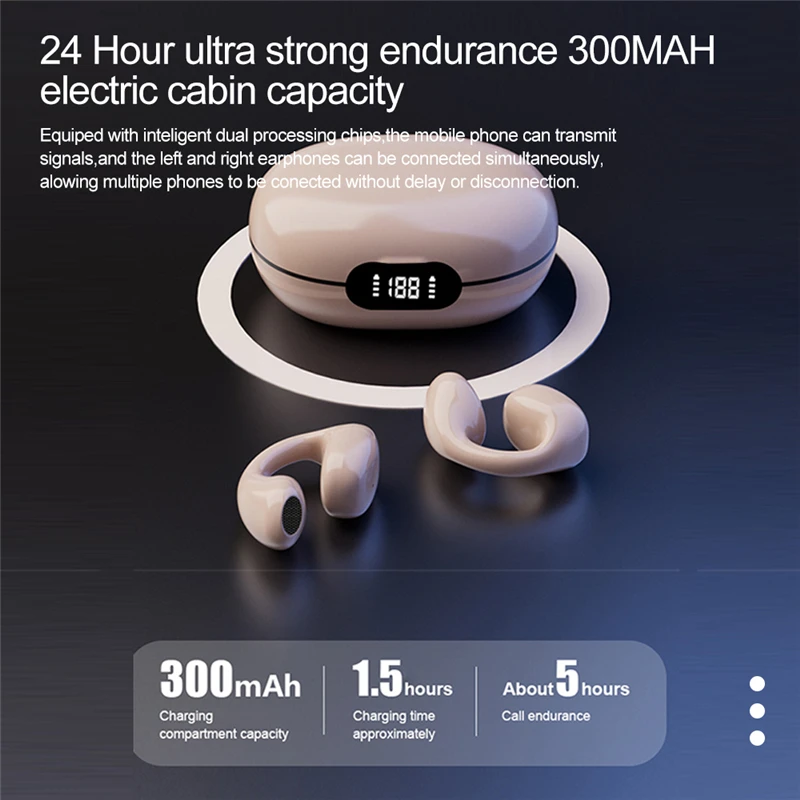 TWS Brezžične Bluetooth Slušalke Earclip Slušalke HiFi Glasbeni Slušalke Z Mikrofonom HD Klic Šport Nepremočljiva Čepkov za Xiaomi - 1