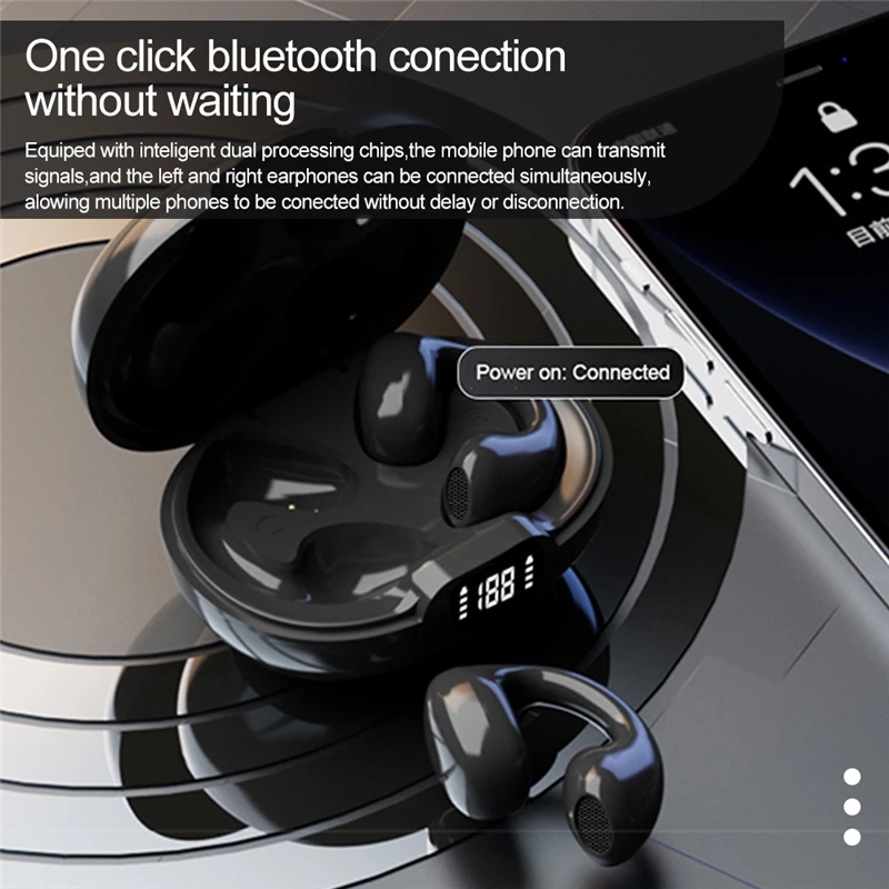 TWS Brezžične Bluetooth Slušalke Earclip Slušalke HiFi Glasbeni Slušalke Z Mikrofonom HD Klic Šport Nepremočljiva Čepkov za Xiaomi - 4