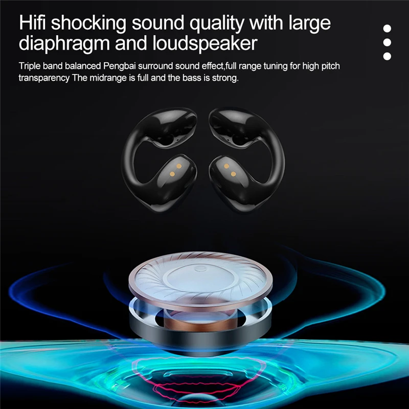 TWS Brezžične Bluetooth Slušalke Earclip Slušalke HiFi Glasbeni Slušalke Z Mikrofonom HD Klic Šport Nepremočljiva Čepkov za Xiaomi - 5